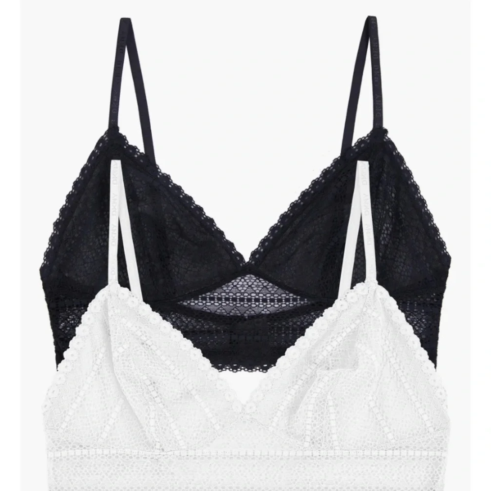 NWT DKNY Sexy Table Tops Lace Bralette Black Medium